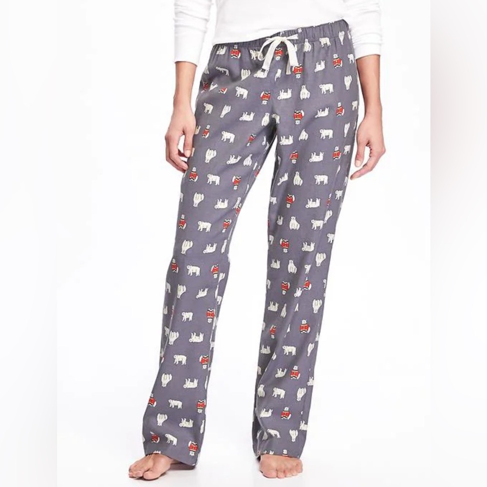 Old Navy Maternity Gray Polar Bear 🐻‍❄️ Design PJ Bottoms Size L